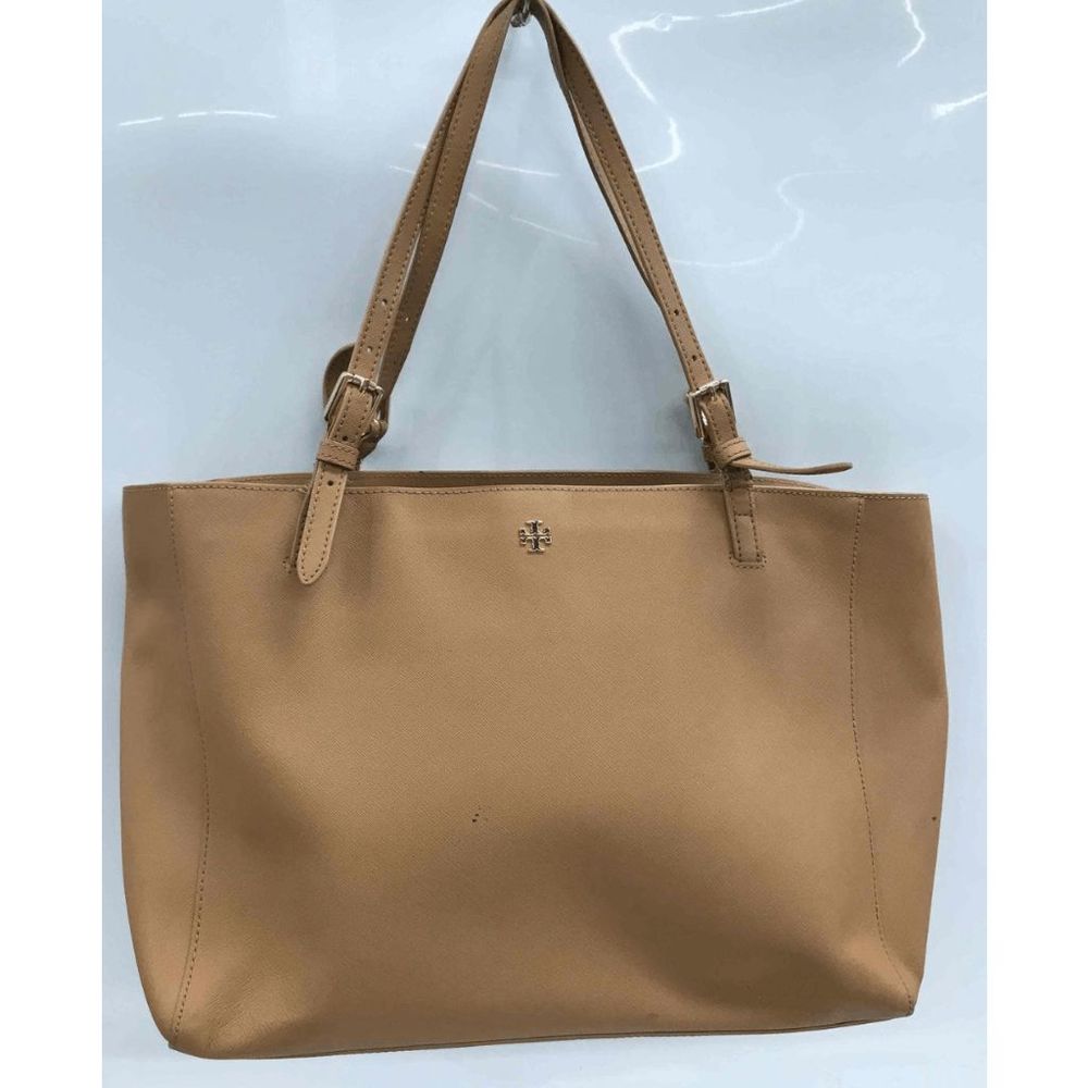 Tory Burch 134836 Emerson Moose Brown With Gold Hardware Women's Large Tote Bag